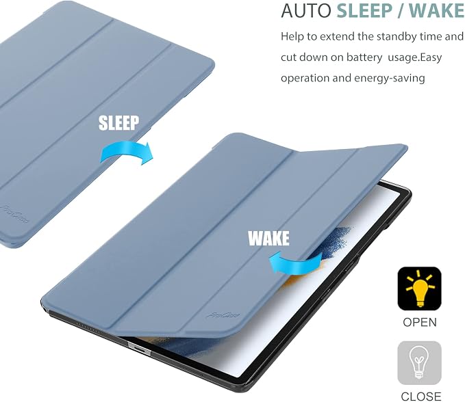 ProCase Smart Case for Galaxy Tab A8 10.5 Slim Stand Hard Back Shell Protective Smart Cover Case for Galaxy Tab A8 10.5 Inch 2022 SM-X200 X205 X207 -Black