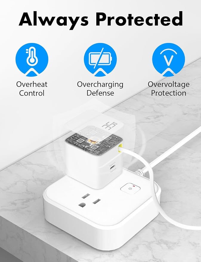 USB C Retractable Charger GaN PD 35W Charger Block Black | Type C Cable Portable Wall Phone Fast Charging Adapter Foldable Plug for iPhone 17/16/15 Pro Max/iPad/Galaxy/Pixel