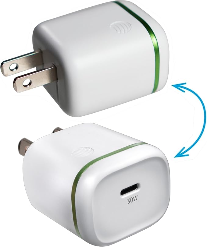AT&ampT USB-C Wall Charger Fast Charging Power Adapter Foldable Prongs Travel-Friendly for Compatible with iPhone iPad Samsung Galaxy Google Pixel (20W White)