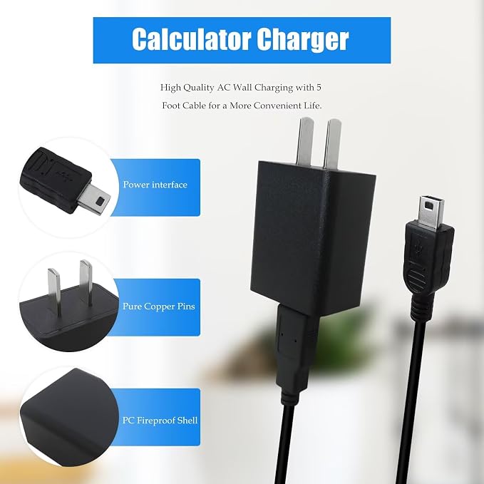 5V 1A AC Wall Charger with 5 Foot Power Adapter Cable Fit for Nikon UC-E4 and Fit for Canon Powershot