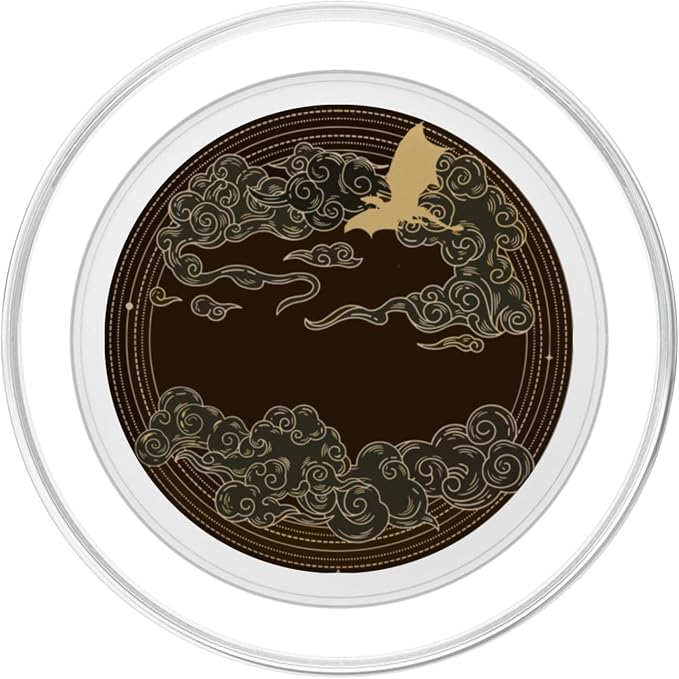 Black Dragon Cloud Circle Fantasy Mythic Emblem Pattern PopSockets PopGrip for MagSafe