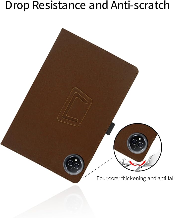 for FEONAL D126 11 Inch Android 14 Tablet CaseFolding Stand Protective Cover with Pencil Holder and Wrist StrapFull Protection Premium PU Scratch Resistant(Black)