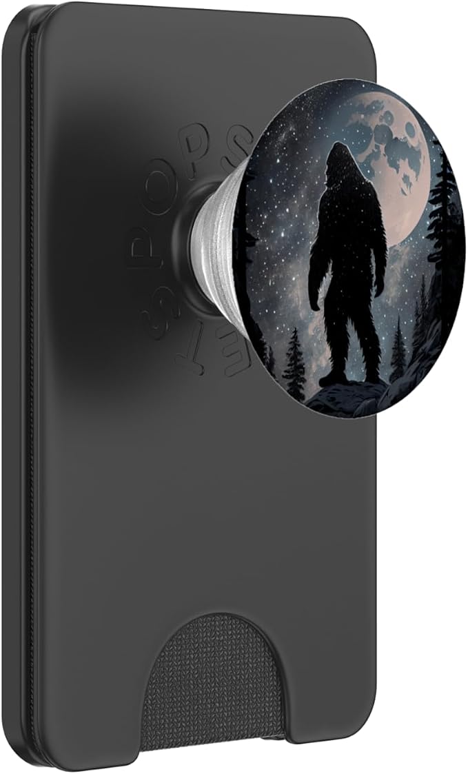 Bigfoot Yeti Sasquatch Stars Moon Starry Night PopSockets Adhesive PopGrip