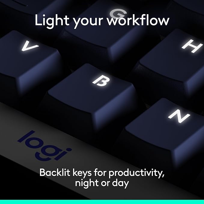 Logitech Alto Keys K98M Wireless Mechanical Keyboard, Customizable Keyboard with Vibration Absorbing Gasket, Backlit Keys, Bluetooth, USB-C Charging, for PC, Mac, Laptops - Graphite