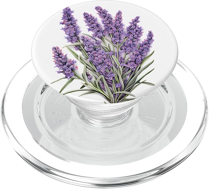 A Lavender Bouquet in Purple Watercolors A Flowery Lavender PopSockets PopGrip for MagSafe