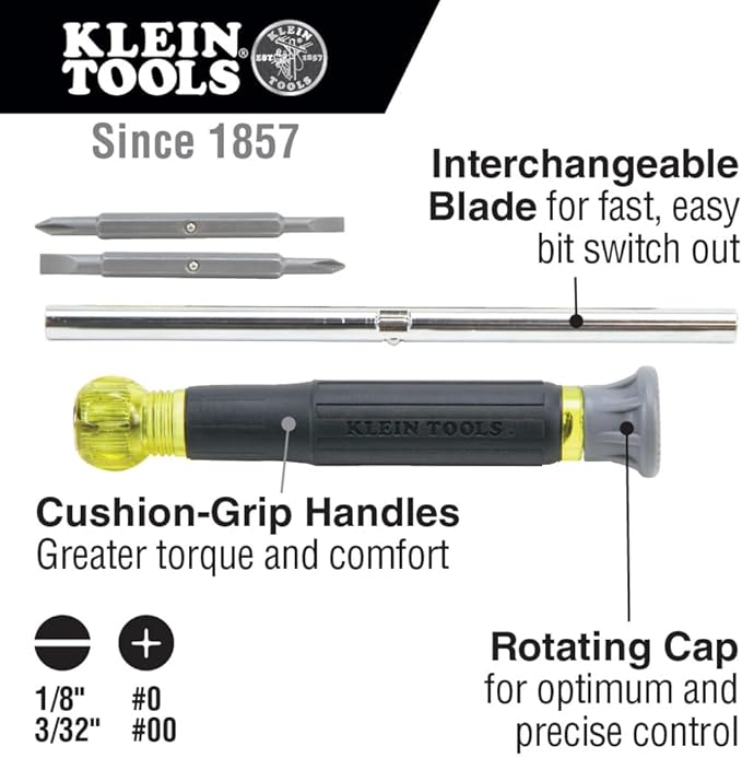 Klein Tools 80045 Screwdriver and Nut Driver Tool Kit, Includes Magnetic 11 in 1, Multi-Bit Stubby and Electronics Screwdrivers, 3-Piece