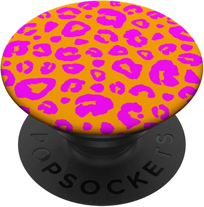 Cheetah Leopard Pattern Pink Orange PopSockets Adhesive PopGrip