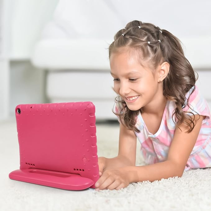 Kids Case for Onn 10.1 Tablet 2024 Gen 4(Model:100135925) ShockproofBlack | Lightweight EVA Foam Foldable Handle Stand Precise Cutouts Kid-Friendly For Daily Use