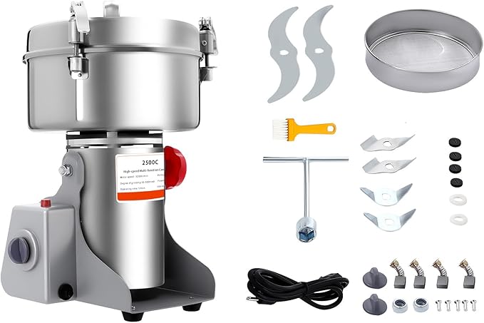 Electric Grain Mill, 2500g Capacity High-speed Grain Mill Grinder, Food-grade