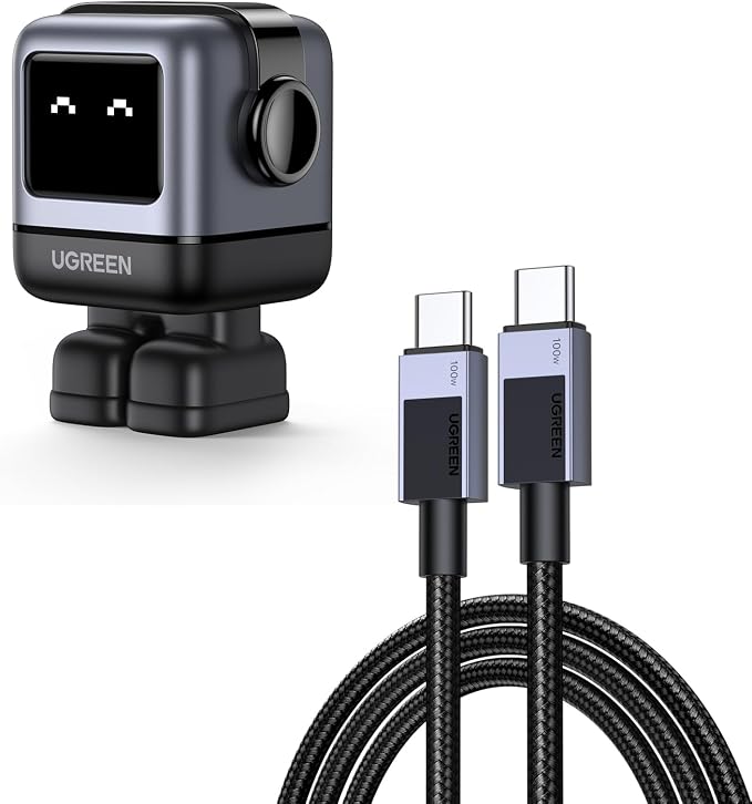 UGREEN Uno 65W USB C Charger Bundle with 3.3FT 100W USB C Cable Fast Charging Compatible with iPhone 17/17 Pro/17 Pro Max MacBook Pro/Air Galaxy S25/S24