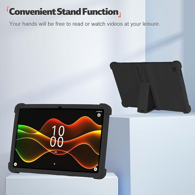 Case for Boost Celero5G TAB 10.9 Inch Tablet 2025 Released - Protective Lightweight Durable Silicone Stand Cover Case (Black)