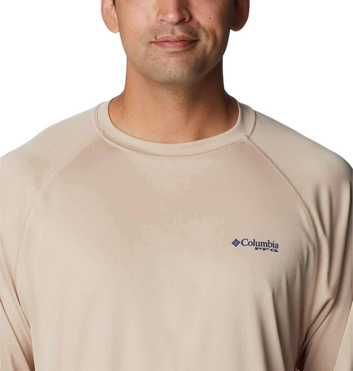 Columbia Men's Terminal Tackle Long Sleeve Shirt, Ancient Fossil/Carbon Logo, 1X Big
