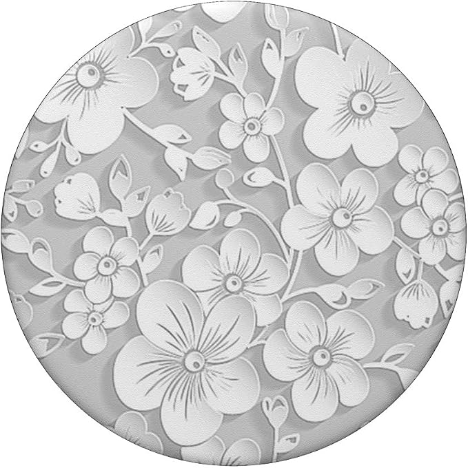 Cute Floral Pattern White Flower PopSockets PopGrip for MagSafe