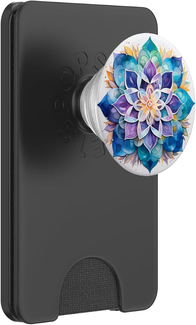 Colorful Mandala Purple Blue Watercolor Design PopSockets PopGrip for MagSafe