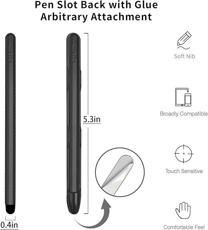 Stylus Pens with Pen Slot for Touch Screens High Precision Capacitive Universal Stylus for iPad iPhone Tablets Samsung Galaxy All Touch Screen Devices (Black)