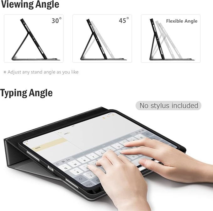 Antbox Case for iPad Pro 12.9'' 6th/5th/4th/3rd Generation Black | Built-in Pencil Holder Auto Sleep/Wake Function PU Leather
