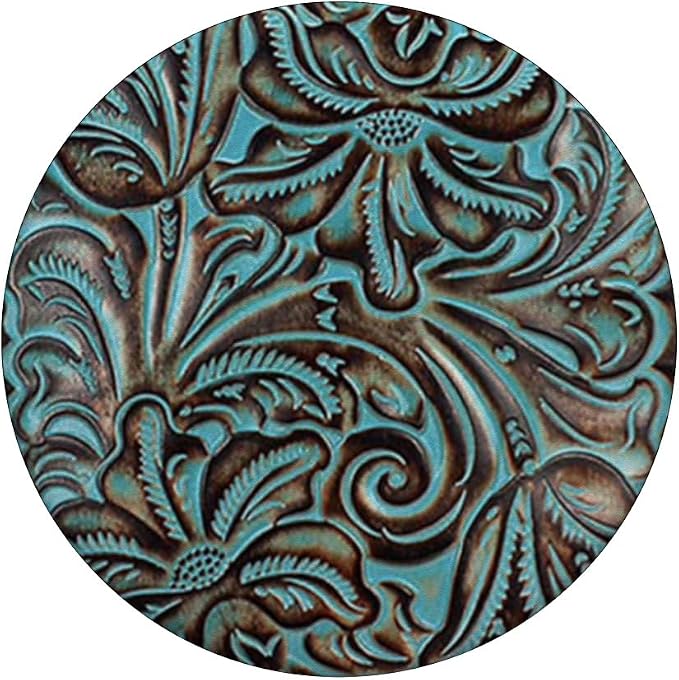 Western Turquoise Tooled Print PopSockets Adhesive PopGrip