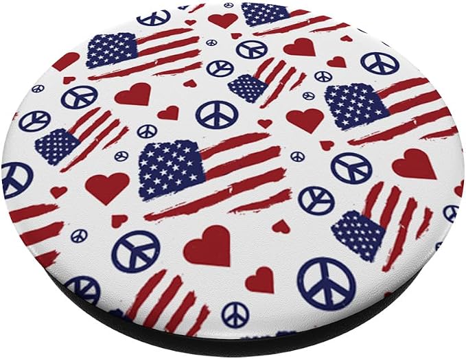 iCreate Peace Love America PopSockets Stand for Smartphones &amp Tablets PopSockets PopGrip: Swappable Grip for Phones &amp Tablets PopSockets Adhesive PopGrip