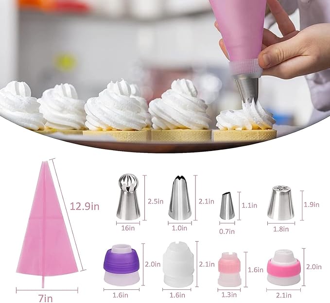 ARNISION 359PCs Cake Decorating Baking Supplies Kit, Baking Set with 66 Piping Tips, Icing Bags and Tips Set for Beginners,Baking Tools,Cupcake Decorating Kit