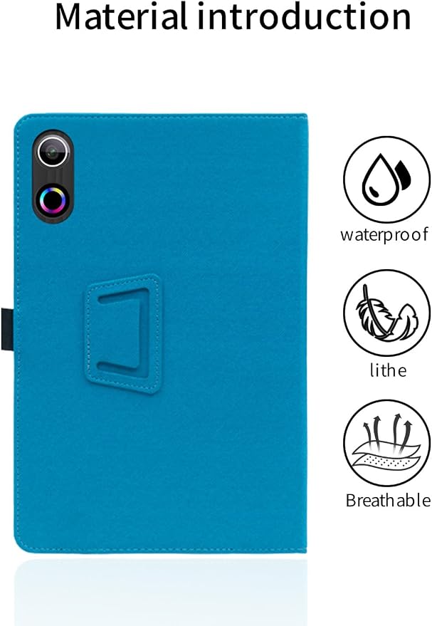 for ROWT A10 Android 10 inch Tablet CaseFolding Stand Protective Cover with Pencil Holder and Wrist StrapFull Protection Premium PU Scratch Resistant(Black)