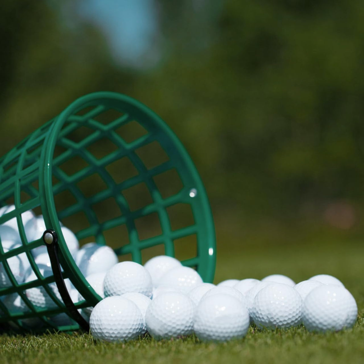 UPKOCH Golf Ball Basket Plastic Golf Ball Bucket with Foldable Handle Storage Container for Practice Range Stackable Caddy for Clubs and Frequent Use