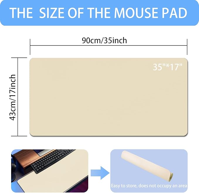 Erasable writable(Frontside) Table mat,Dual Sided Desk Mat, Large Mouse Pad, Notepad, Writing White Board (Includes 7.9"x9.4" Portable Mousepad)