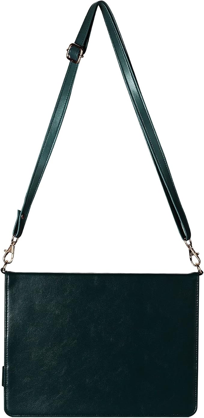 Handbag Case for Samsung Galaxy Tab S10 FE/S9 FE 10.9/S9/S8/S7 11 Techcircle Folio Stand Crossbody Wallet Protective Cover with S Pen Holder &amp Card Slots Hand Strap &amp Shoulder Strap Black
