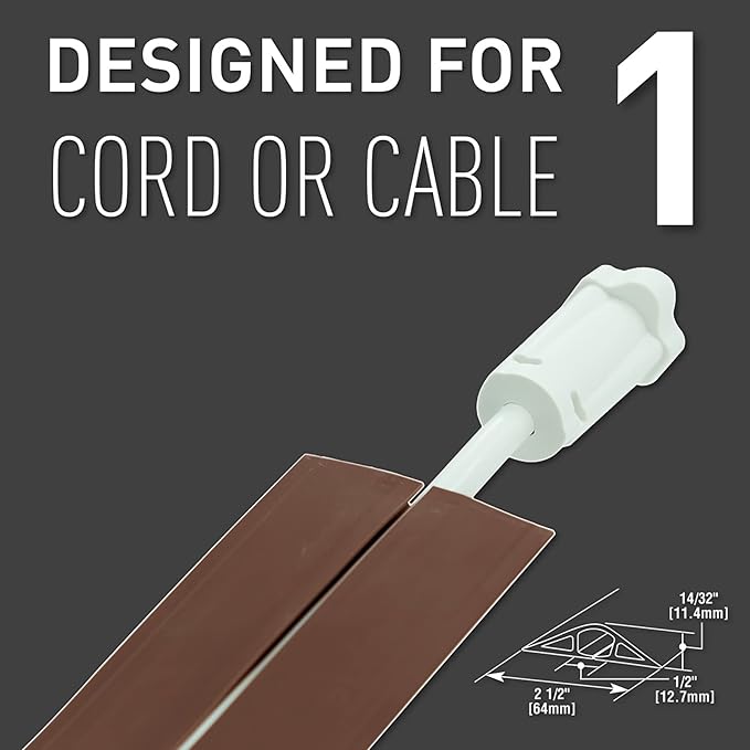 Legrand Wiremold CDB-15 Corduct 15 Foot Cord Cover for Floors, Holds 1 Cord or Cable, Brown (1 Pack)