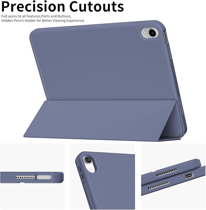 Case for iPad 11th Generation A16 Chip (2025) iPad 10th Generation Case 10.9-inch (2022) Trifold Stable Stand Protective Soft TPU Back Cover with Pencil Holder Black