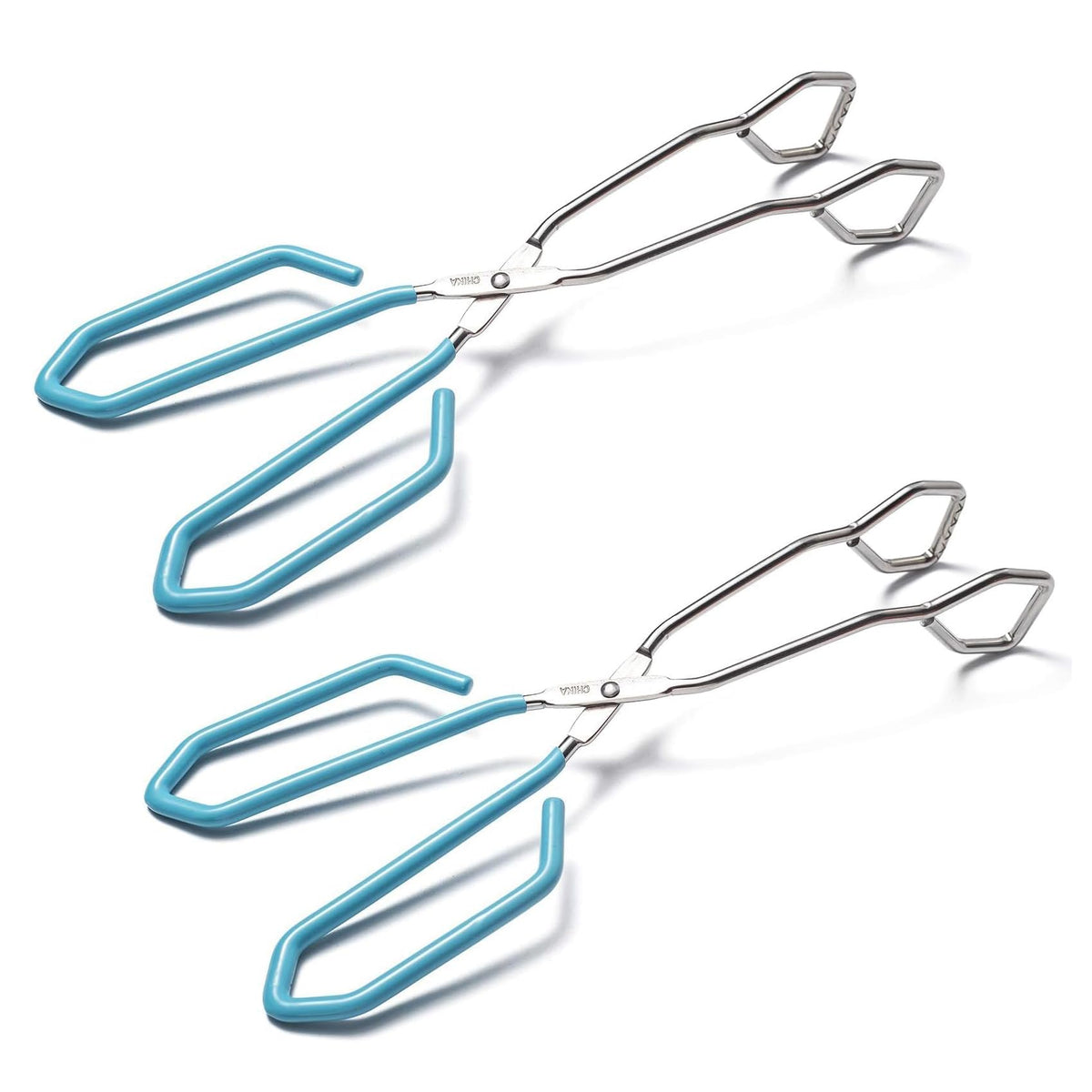 11 Inch Hiash Orange Stainless Steel Scissor Tongs, Kitchen Tongs for Cooking