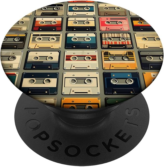 Retro Life Music Lover Cassette National Retro Day PopSockets Adhesive PopGrip