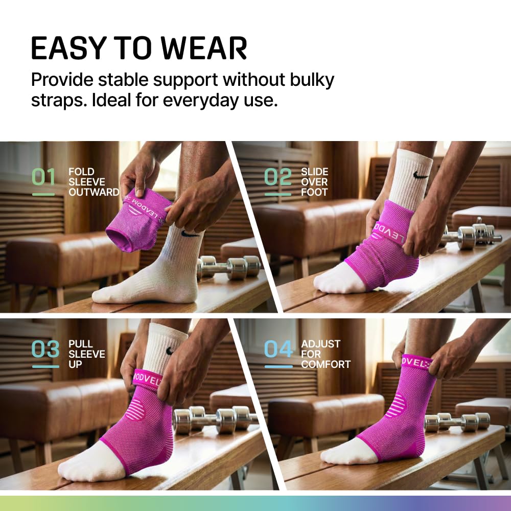Modvel Foot & Ankle Brace Socks for Sprained Ankle Compression Sleeve - Foot Support for Women & Men - Tendonitis & Arthritis Ankle Brace Sports Running, Torn Ligaments & Women Stabilizing Ankle Wrap