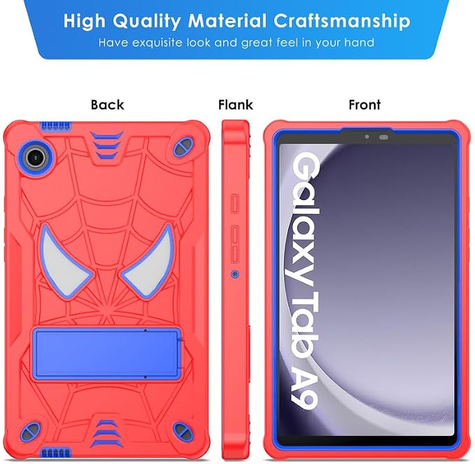 DETUOSI Case for Samsung Galaxy Tab A9 8.7 2023 Tablet (SM-X110/X115/X117) with Shoulder Strap3-Layers Hybrid Heavy Duty Full-Body Shockproof4-Angles Viewing Protective Cover