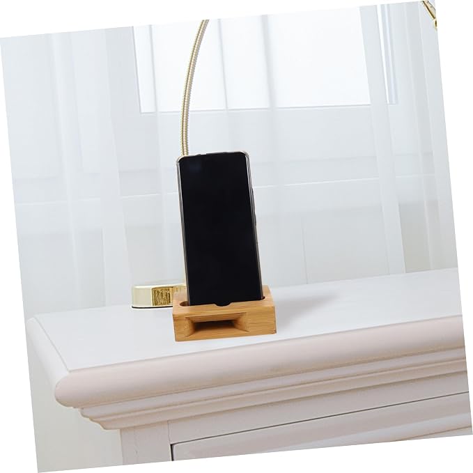 Angoily Wooden Phone Holder Desk Stand Bracket Echo Resonance Sound Amplifier