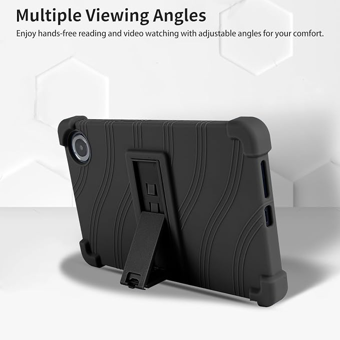 Case for TCL TAB 8 NXTPAPER 5G 8.7-Inch Tablet – Shockproof Silicone Protective Cover with Kickstand Drop-Resistant Business Style (Black)