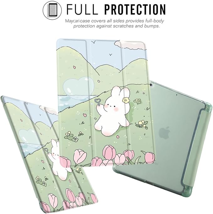Colorful Cat Case for iPad mini 7 A17/mini 6 | Cute Design Cover for iPad Mini 7th 2024 / 6th 2021 8.3 with Pencil HolderBlue Leather Shell Trifold Stand Auto Sleep/Wake