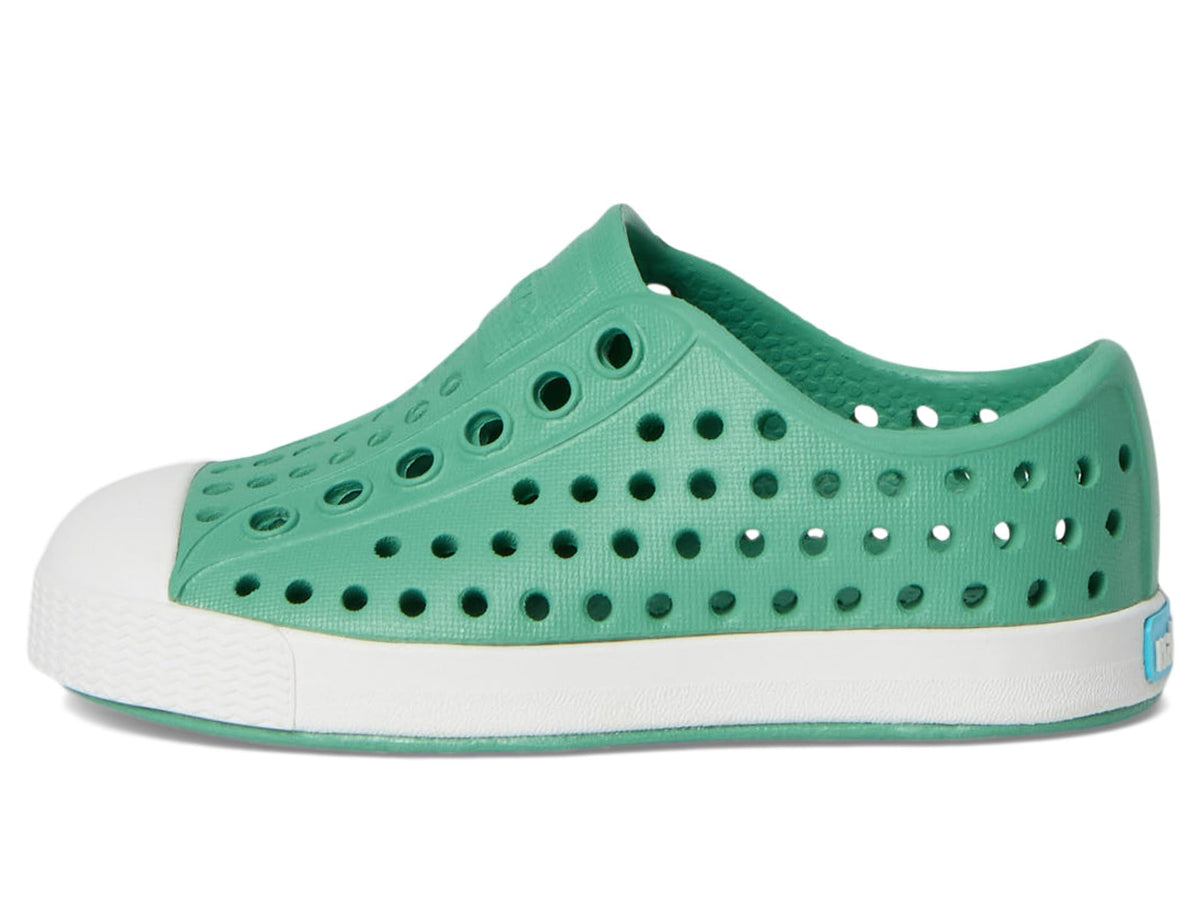 Native Shoes Unisex-Kids Jefferson Sneakers, Alpine Green/Shell White, 4 Toddler