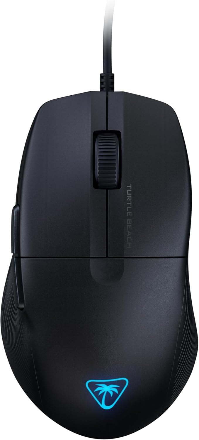 Turtle Beach Pure SEL Wired RGB Gaming Mouse, Ultra-Light 49g Ergonomic Design, 8000 DPI Optical Sensor, Mechanical Switches, Pretension System, Pure PTFE Glides, AIMO RGB Lighting – Black