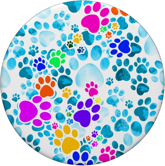 Print of Dog Paws PopSockets Adhesive PopGrip