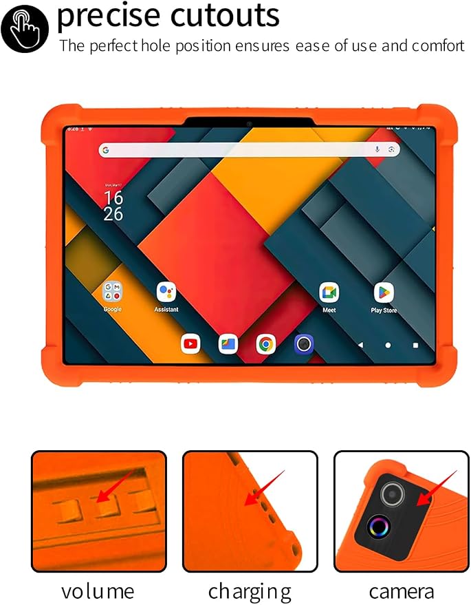 for Jeazans Jzpad-A10Pro Tablet 10 Inch Android Tablets CaseBOVUGAC Soft Silicone Adjustable Stand Shockproof Kids Friendly for Jeazans A10Pro Tablets(Black)