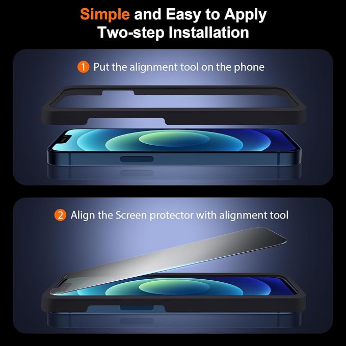 [2 Pack] Matte Privacy Glass Screen Protector Designed for iPhone 11 / iPhone XR Anti-Glare Anti-Fingerprint Install Frame 9H Tempered Glass