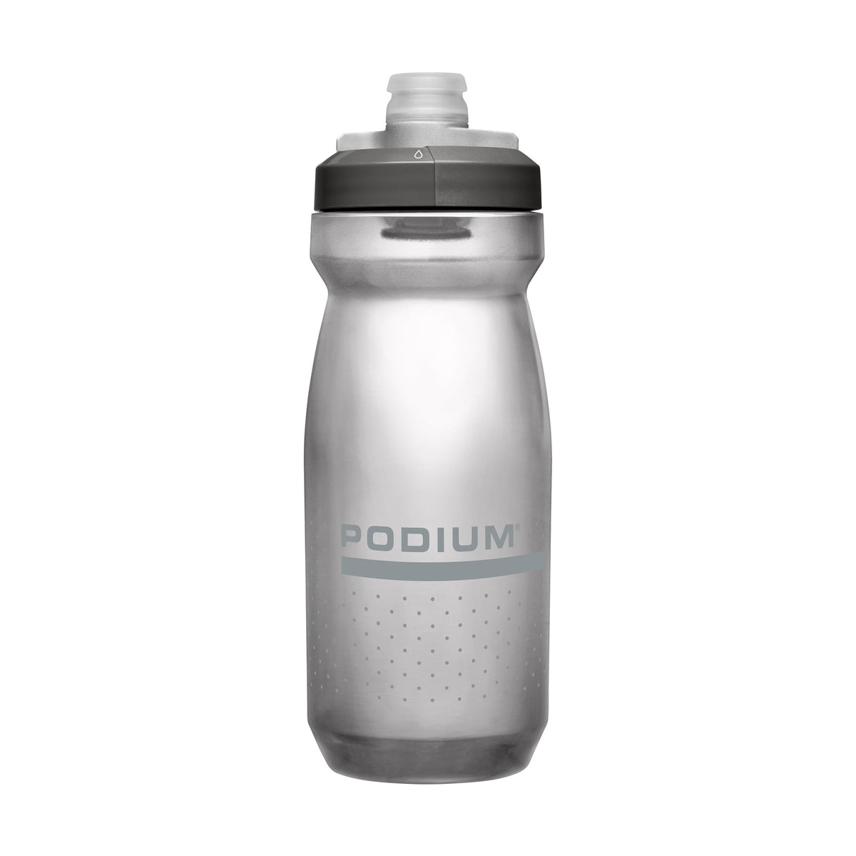 CamelBak Podium Bike Squeeze Water Bottle, High‑Flow Easy‑Squeeze Design for Cycling Performance, 21oz, Smoke