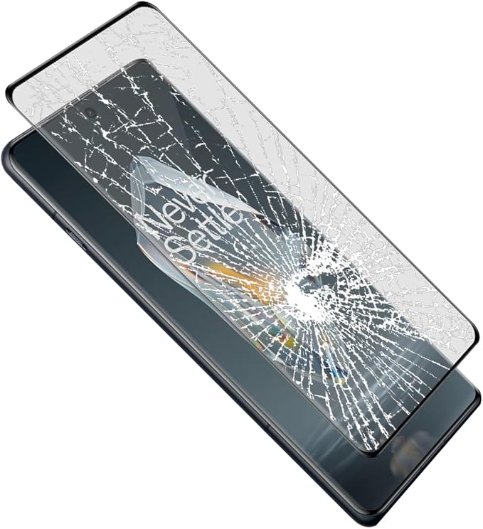 2Pcs For One Plus 12R 6.78 Screen Protector3D Curved Full Coverage Silk Anti-Scratch 9H HD No-Bubble Tempered Glass Screen Protector Protective Film For One Plus 12R 6.78 inch Black