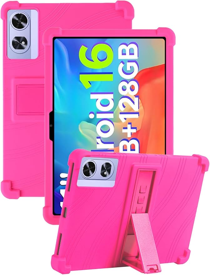 Case for POCKAM P11 Pro Android 16 Tablet 11 Inch (Black) | Soft Silicone Kids Friendly Protective Cover with Adjustable Stand Drop-Proof