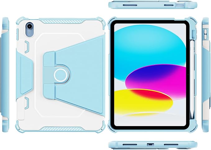 Kids Case for iPad Pro 11 M5/M4 &amp iPad Air 11 (2026/2025/2024) Shockproof Case with Pencil Holder Techcircle Light EVA Foam Handle Stand Bumper Protective Child Friendly Drop Proof Cover Black