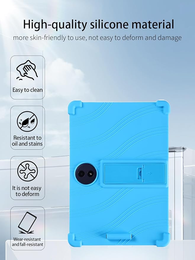 for TCL TAB A1 Plus Android 16 Tablet12.2 2.4K Ultra Clear Display Tablet Model CaseUYRUREL Soft Silicone Adjustable Stand Cover Lightweight Kids FriendlyBlack.