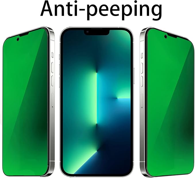 2 Pack Anti-Blue Privacy Tempered Glass Suit for iPhone 11 / iPhone XR Mirror Anti-Spy Screen Protector Anti-Peeping Film Electroplated 9H Hardness Anti-scratch 6.1 inch(Green)