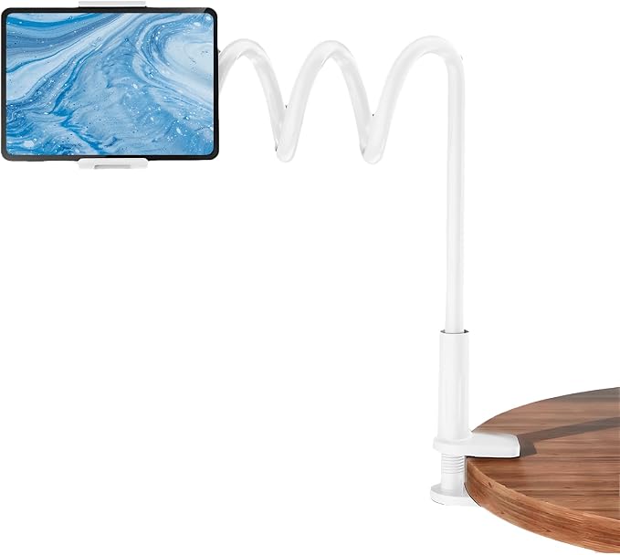 360-Degree Rotating Tablet Stand Adjustable Phone and Tablet Holder for Desk Flexible Mount for Home and Office Use