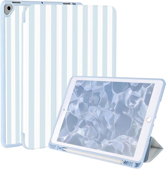 Case for iPad 9th/ 8th/ 7th Generation Case 10.2&amp10.5 Inch (2021/2020/2019 Release) Slim Lightweight Soft Trifold Back Cover with Pencil Holder &amp Auto Sleep/Wake CoverBeige Checkered
