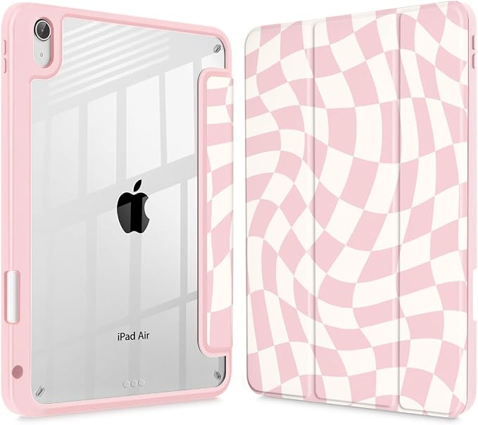 Mektron Case for 2026 iPad Air 11 inch M4 8th (M3 2025 7th /M2 2024 6th) Compatible with iPad Air 10.9 (2022 5th Gen /2020 4th Gen) Shockproof Clear Shell Blue Bows &amp Flowers